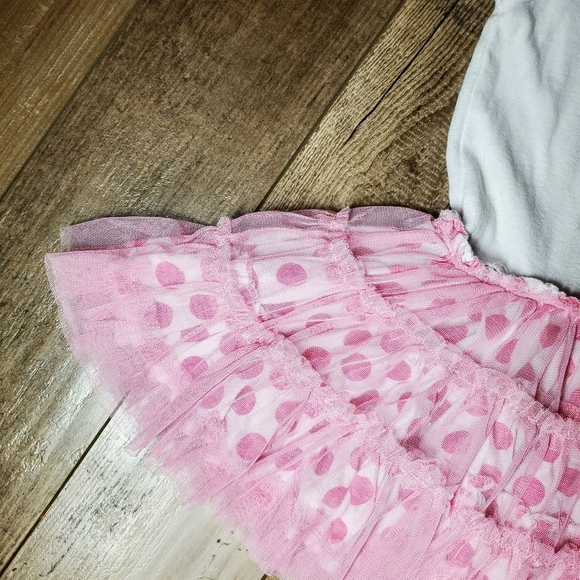 Kid U Not Pink and White Polka Dot Shimmery Sleeveless Tutu Dress Size 5/6 EUC - Picture 12 of 15